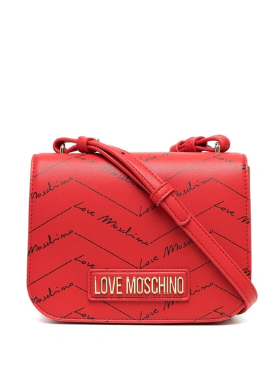 Love Moschino Logo-printed Cross-body Bag In Red