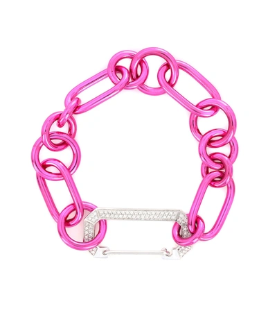Eéra Lucy White Gold And Silver Diamond Bracelet In Pink