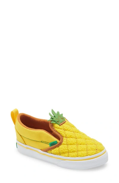Vans Kids' Pineapple Slip-on V Sneaker In Pineapple/ Lemon Chrome | ModeSens