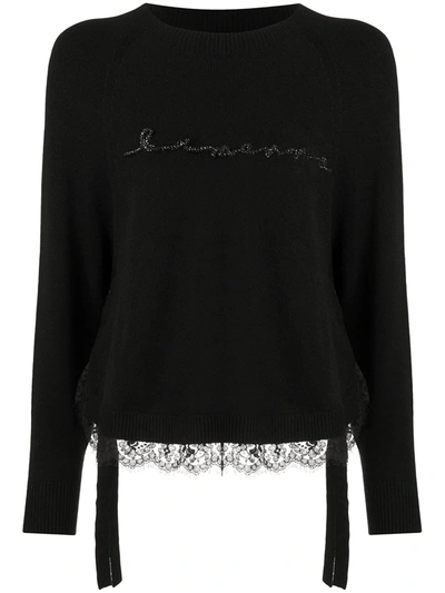 Ermanno Ermanno Logo Embroidered Jumper In Black