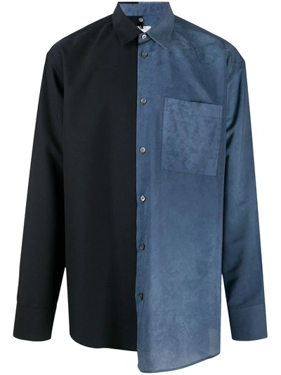 Oamc Colour-block Shirt In Blue