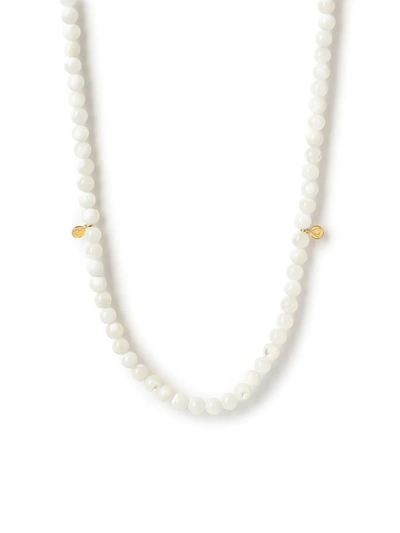 The Alkemistry 18ct Yellow Gold And Mother Of Pearl Necklace In White ,gold