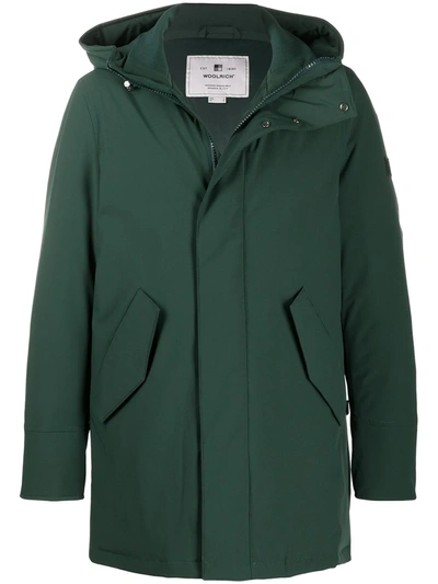Woolrich Down-filled Parka Coat In Green