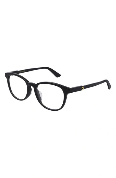 Gucci 52mm Rectangular Optical Glasses In Black