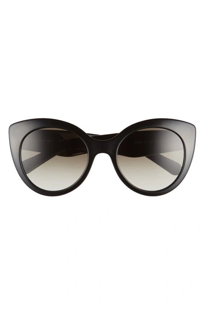 Ferragamo Classic 54mm Gradient Cat Eye Sunglasses In Black/ Khaki Gradient
