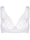 Hanro Luxury Moments Lace Unlined Underwire Bra In Lupine Love