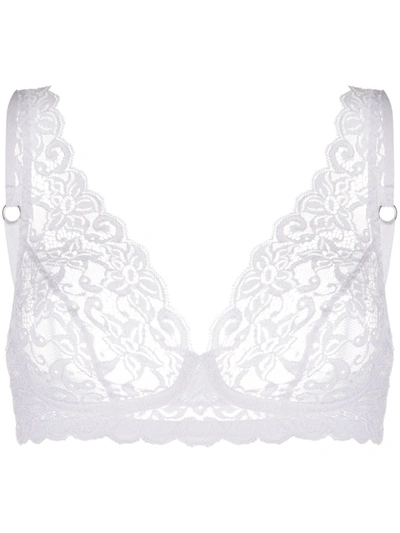 Hanro Luxury Moments Lace Unlined Underwire Bra In Lupine Love