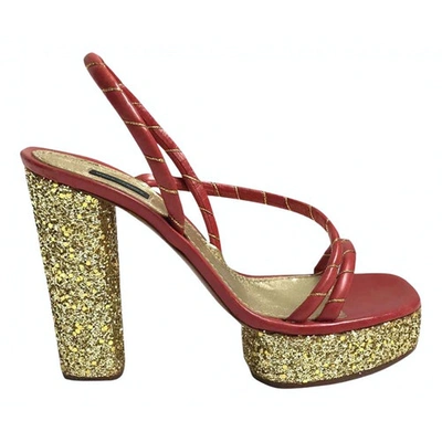 Pre-owned Marc Jacobs Leather Sandal In Gold