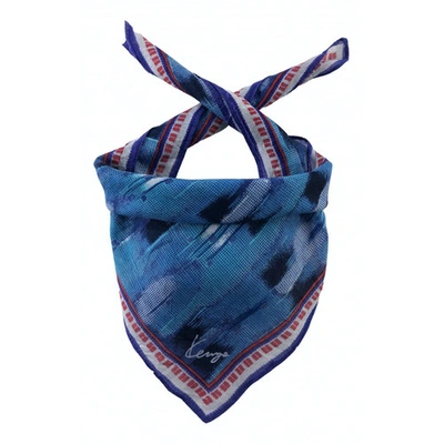 Pre-owned Kenzo Silk Handkerchief In Blue