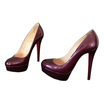 Pre-owned Christian Louboutin Bianca Patent Leather Heels In Burgundy