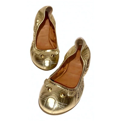 Pre-owned Marc By Marc Jacobs Gold Leather Ballet Flats