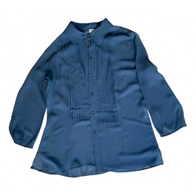 Pre-owned Valentino Silk Shirt In Blue