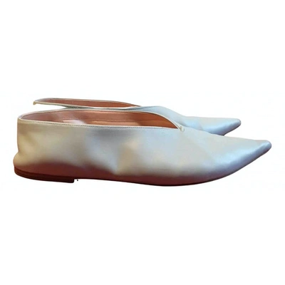 Pre-owned Celine Blue Leather Ballet Flats