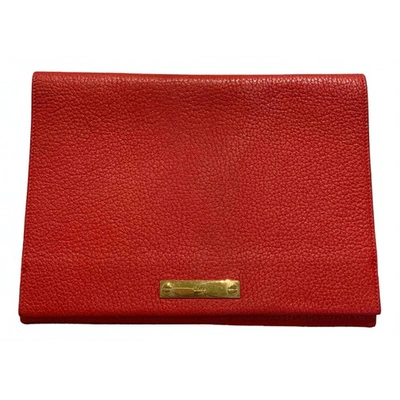 Pre-owned Chloé Leather Clutch Bag In Red