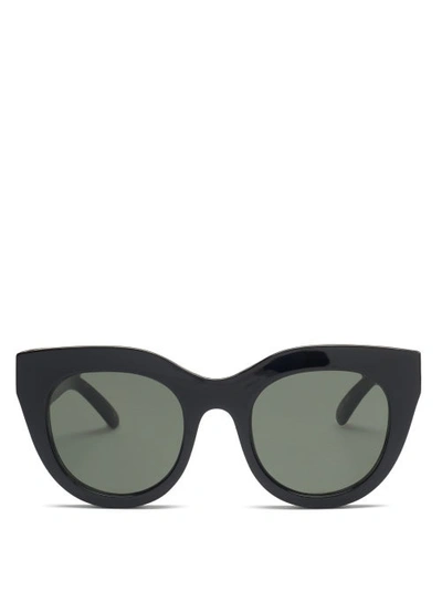 Le Specs Womens Black Gold Air Heart Cat-eye Acetate Sunglasses 1 Size