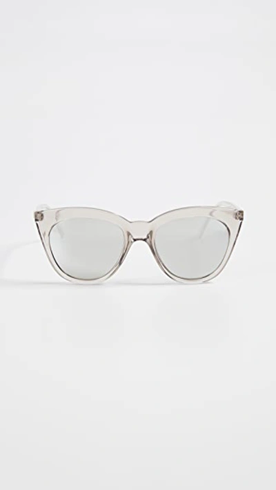 Le Specs Halfmoon Magic 51mm Cat Eye Sunglasses - Stone/ Silver Mirror In Stone/smoke Mono Silver Mirror