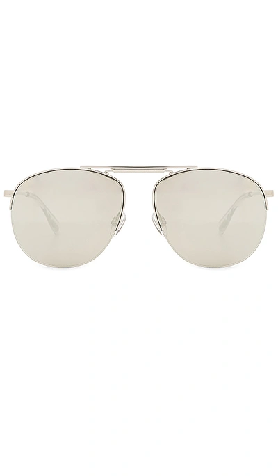 Le Specs Liberation Mirrored Aviator Sunglasses In Metallic Silver