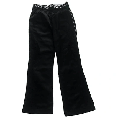 Pre-owned Philipp Plein Silk Trousers In Black