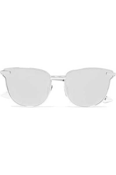 Le Specs Pharaoh Cat-eye Silver-plated Mirrored Sunglasses