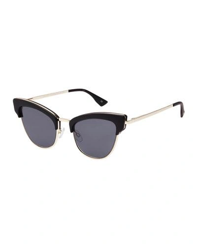 Le Specs Ashanti Semi-rimless Cat-eye Sunglasses, Matte Black