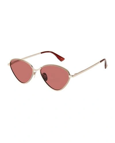 Le Specs Bazaar Laser-cut Geometric Sunglasses, Rose/gold In Rose Gold