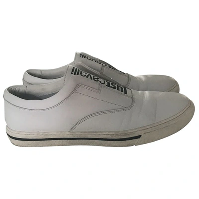 Pre-owned Just Cavalli Leather Low Trainers In White
