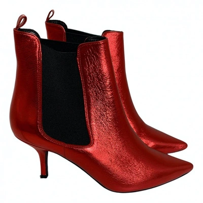 Pre-owned Anine Bing Red Leather Boots