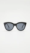 Le Specs Halfmoon Magic 52mm Gradient Cat Eye Sunglasses In Black