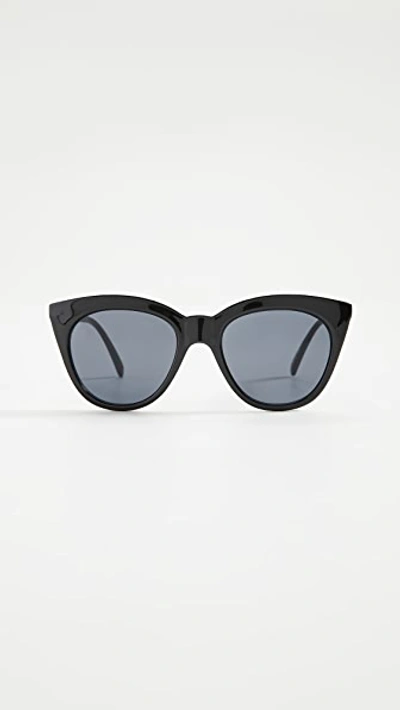 Le Specs Halfmoon Magic 52mm Gradient Cat Eye Sunglasses In Black