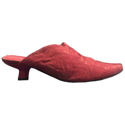 Pre-owned Baldinini Cloth Mules In Red