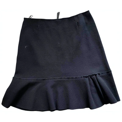Pre-owned Nina Ricci Wool Skirt Suit In Navy