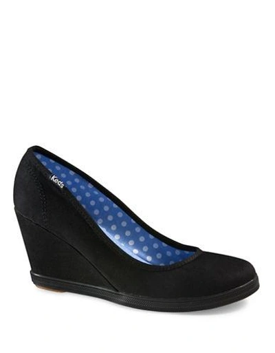 Keds Damsel Canvas Wedge Pumps In Black | ModeSens