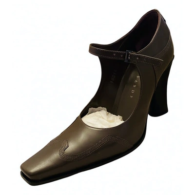 Pre-owned Trussardi Leather Heels In Brown