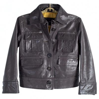 Pre-owned Dsquared2 Leather Jacket In Brown