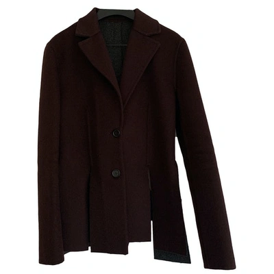 Pre-owned Yang Li Wool Blazer In Burgundy