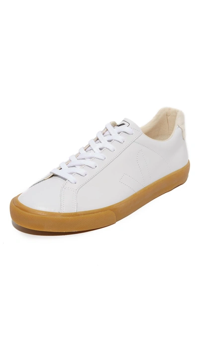 Veja Esplar Leather Sneakers In Extra White/natural