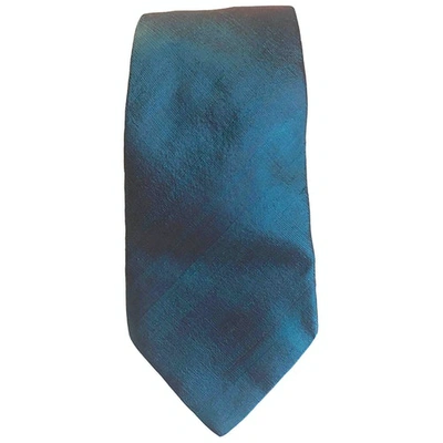 Pre-owned Etro Silk Tie In Turquoise