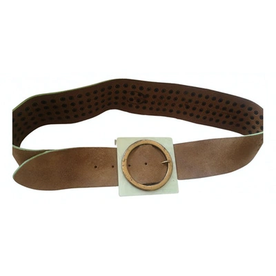 Pre-owned Just Cavalli Leather Belt In Beige