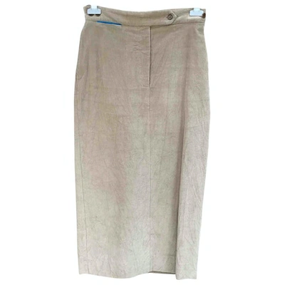 Pre-owned Paul Smith Velvet Mid-length Skirt In Beige