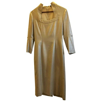 Pre-owned Alexander Mcqueen Wool Mid-length Dress In Ecru