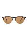 Garrett Leight Hampton Round-frame Sunglasses In Brown,ombre & Tie Dye
