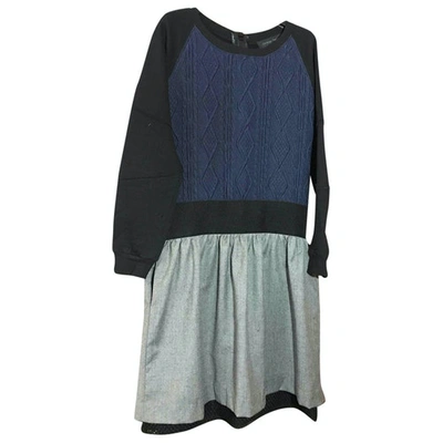 Pre-owned Christian Pellizzari Wool Mini Dress In Blue