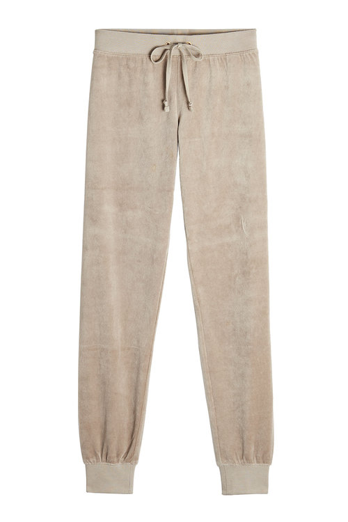 beige velour tracksuit