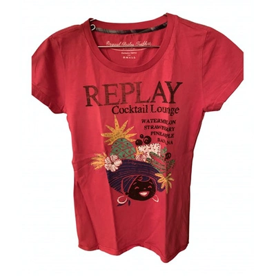Pre-owned Replay Red Cotton Top