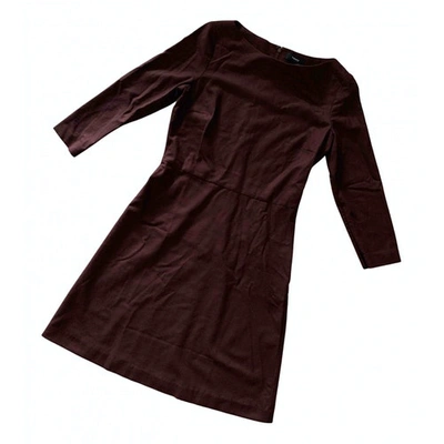 Pre-owned Theory Wool Mid-length Dress In Burgundy
