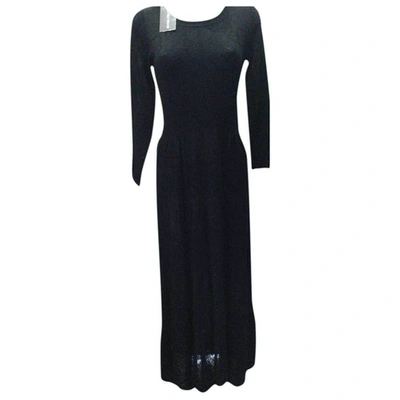 Pre-owned Alberta Ferretti Wool Maxi Dress In Black