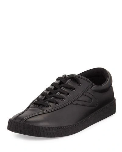 Tretorn Ny Lite 2 Plus Leather Sneakers In Black