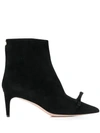 Red Valentino Woman Black Lurex Ankle Boot With Bow