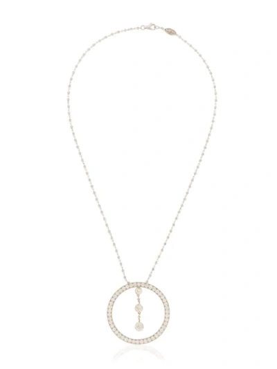 Mindi Mond 18k White Gold Old European Diamond Necklace In Silver