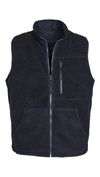 Alex Mill Reversible Fleece Vest In Dark Navy/ Dark Navy